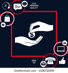 Receiving money icon
