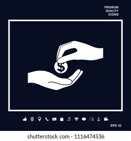Receiving money icon