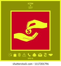 Receiving money icon