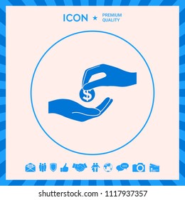 Receiving money icon