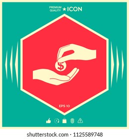 Receiving money icon