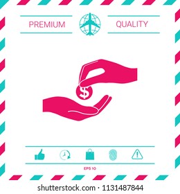 Receiving money icon