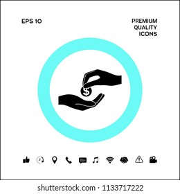 Receiving money icon