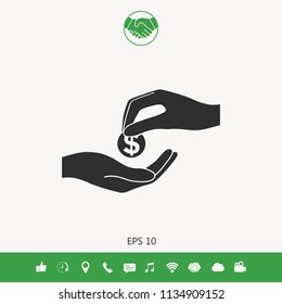 Receiving money icon