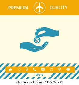 Receiving money icon
