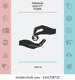 Receiving money icon