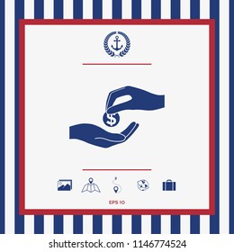 Receiving money icon