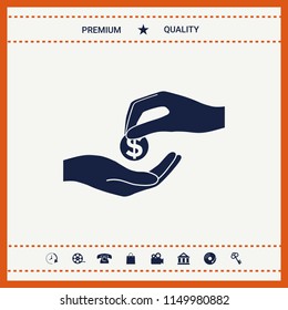 Receiving money icon