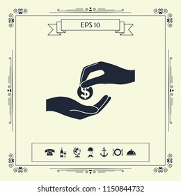 Receiving money icon
