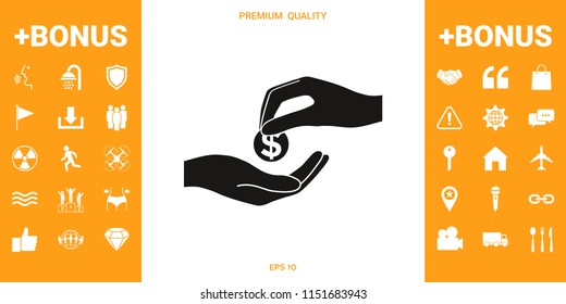 Receiving money icon