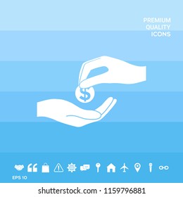 Receiving money icon