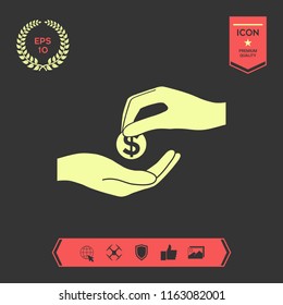 Receiving money icon