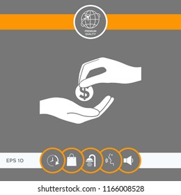 Receiving money icon