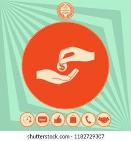 Receiving money icon