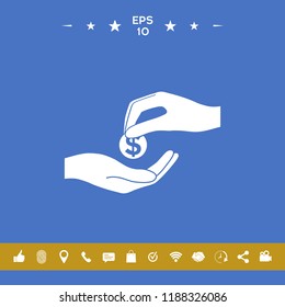 Receiving money icon