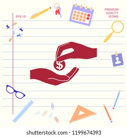 Receiving money icon