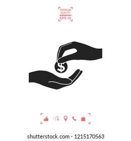 Receiving money icon