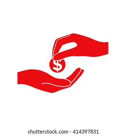Receiving money icon