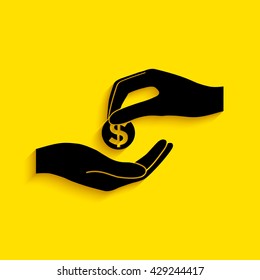 Receiving money icon