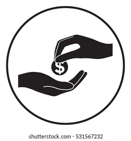 Receiving money icon