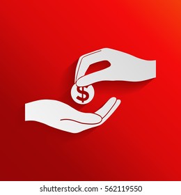 Receiving money icon