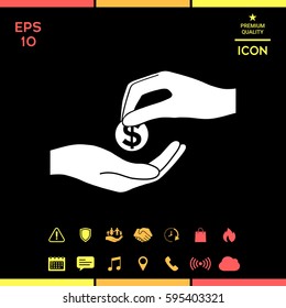 Receiving money icon