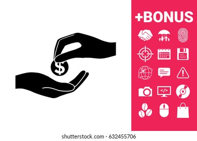 Receiving money icon