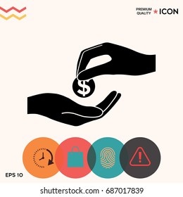 Receiving money icon