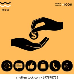 Receiving money icon