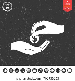 Receiving money icon