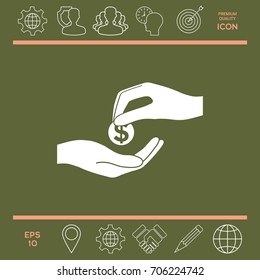 Receiving money icon