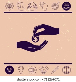 Receiving money icon