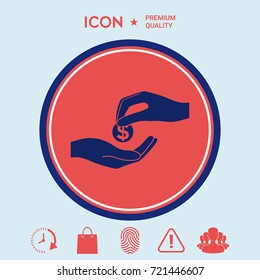 Receiving money icon