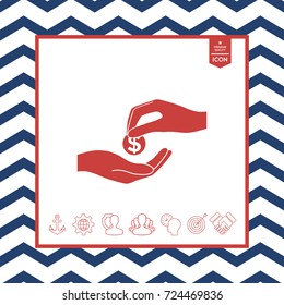 Receiving money icon