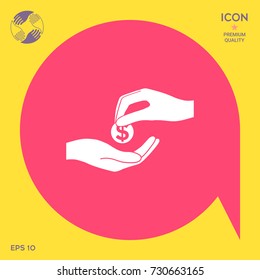 Receiving money icon