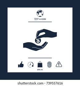 Receiving money icon Receiving money icon