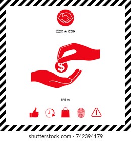 Receiving money icon