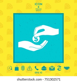 Receiving money icon