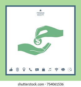 Receiving money icon