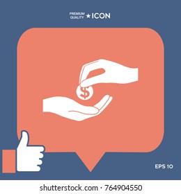 Receiving money icon
