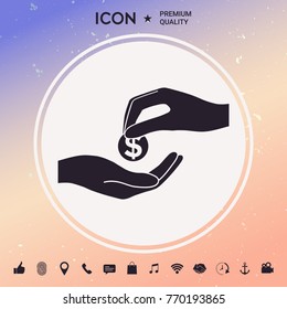 Receiving money icon