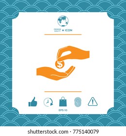 Receiving money icon