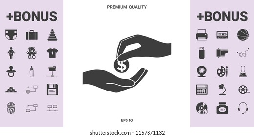 Receiving money icon - graphic elements for your design