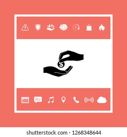 Receiving money icon. Graphic elements for your design