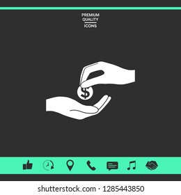 Receiving money icon. Graphic elements for your design