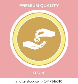 Receiving money icon. Graphic elements for your design