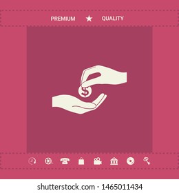 Receiving money icon. Graphic elements for your design