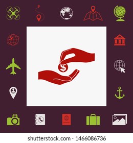 Receiving money icon. Graphic elements for your design