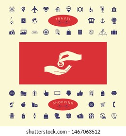 Receiving money icon. Graphic elements for your design