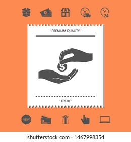 Receiving money icon. Graphic elements for your design